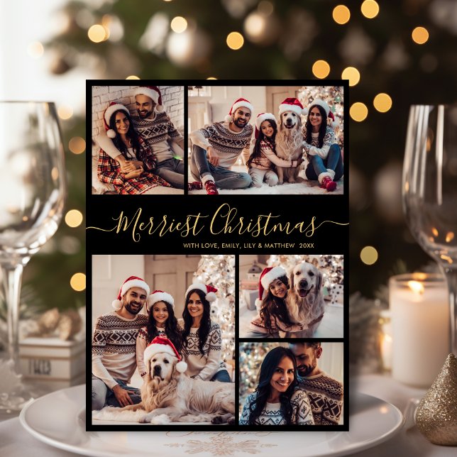 Cartes Pour Fêtes Annuelles Elegant 5 Photo Collage plus joli Noël (Créateur téléchargé)