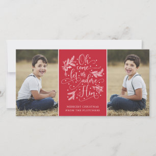 Cartes Pour Fêtes Annuelles Élégant Adore-Lui   Deux photos de Noël