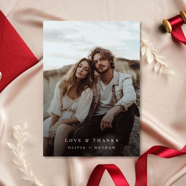 Cartes Pour Fêtes Annuelles Élégant amour et merci nouveau photo Mariage (Créateur téléchargé)
