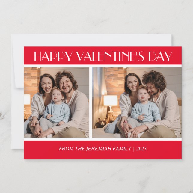 Cartes Pour Fêtes Annuelles Élégant Amour Heureuse Sainte-Valentin Famille 2 P (Devant)