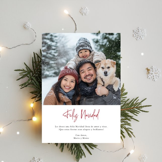 Cartes Pour Fêtes Annuelles Elégant Amusant Familial Photo Feliz Navidad Chris (Créateur téléchargé)