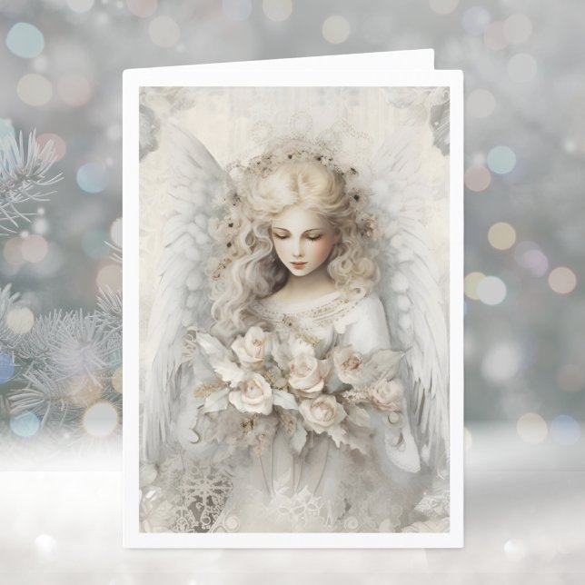 Cartes Pour Fêtes Annuelles Élégant Ange de Noël d'hiver (Créateur téléchargé)