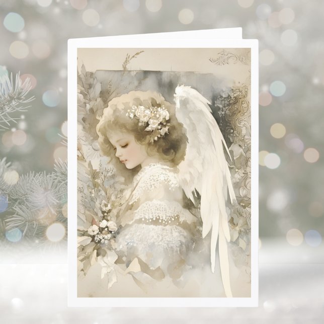 Cartes Pour Fêtes Annuelles Élégant Ange d'hiver de Noël (Créateur téléchargé)