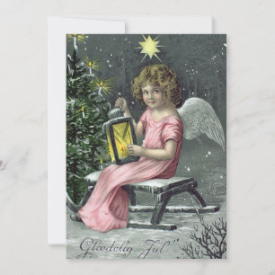 Cartes Pour Fêtes Annuelles Élégant Angel Vintage et Noël Arbre de Noël