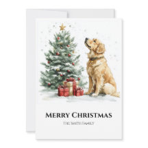 Elégant aquarelle Noël et chien