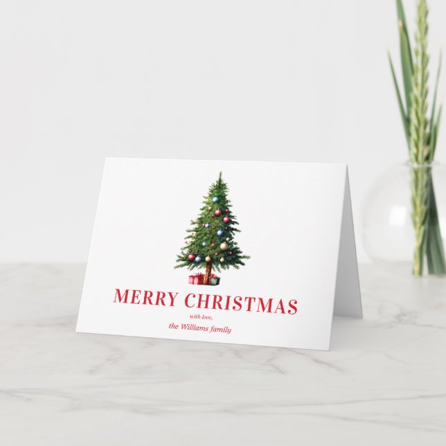 Cartes Pour Fêtes Annuelles Élégant arbre de Noël moderne (Devant)