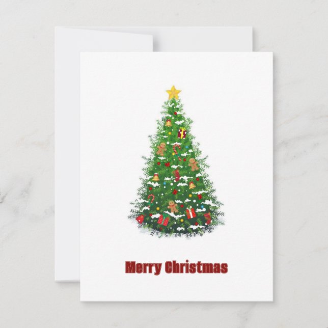 Cartes Pour Fêtes Annuelles Élégant arbre de Noël moderne non photo (Devant)