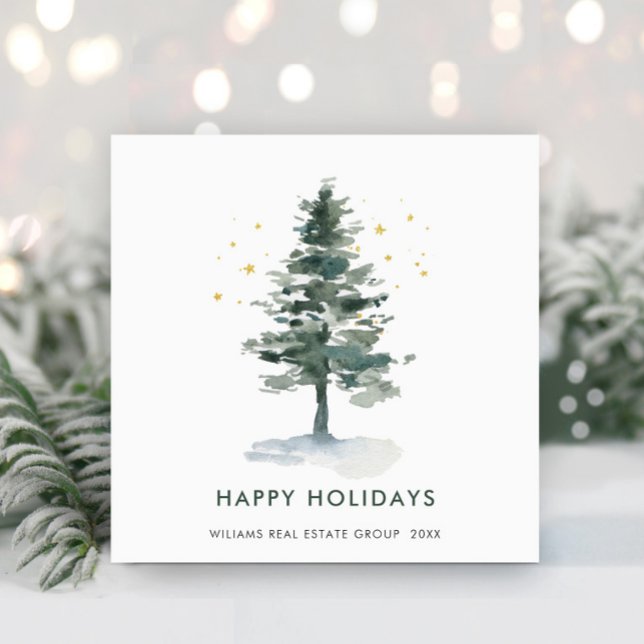 Cartes Pour Fêtes Annuelles Élégant arbre de pin Noël Salutation Entreprise (Créateur téléchargé)