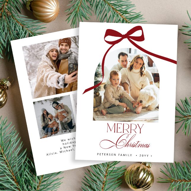Cartes Pour Fêtes Annuelles Elégant arc de bouho 4 photos Joyeux Noël (Créateur téléchargé)