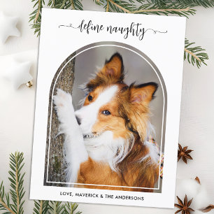 Cartes Pour Fêtes Annuelles Elegant Arc Définir Naughty Christmas Pet Photo