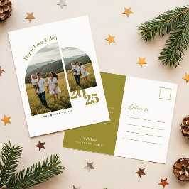 Cartes Pour Fêtes Annuelles Elegant Arch Geometric Family Two Photo Christmas