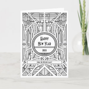 Cartes Pour Fêtes Annuelles Elegant art deco Happy New Year