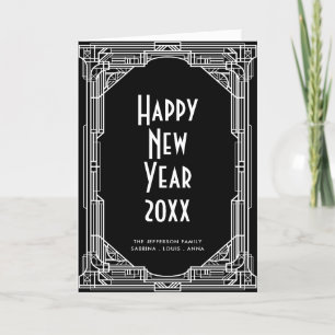 Cartes Pour Fêtes Annuelles Elégant art déco rétro Bonne année