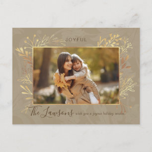Cartes Pour Fêtes Annuelles Elégant Artisan Gold Feuilles photo