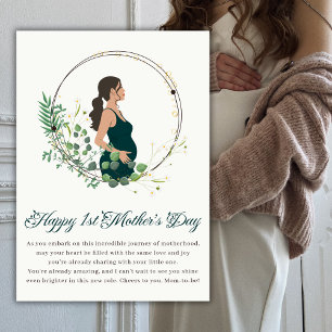 Cartes Pour Fêtes Annuelles Elegant Attente Maman Joyeux 1ère Fête des Mères