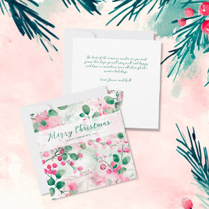 Cartes Pour Fêtes Annuelles Élégant Baies Roses Fleurs Noël