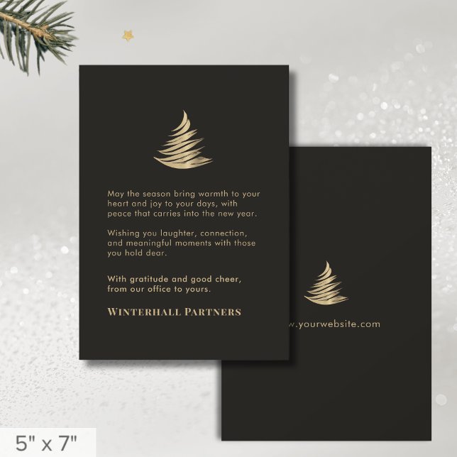 Cartes Pour Fêtes Annuelles Elégant Black Gold Vacances (Créateur téléchargé)