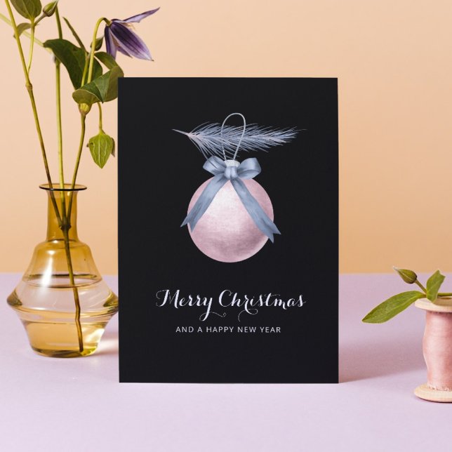 Cartes Pour Fêtes Annuelles Élégant Black Pastel Ornament Noël Non Photo (Créateur téléchargé)