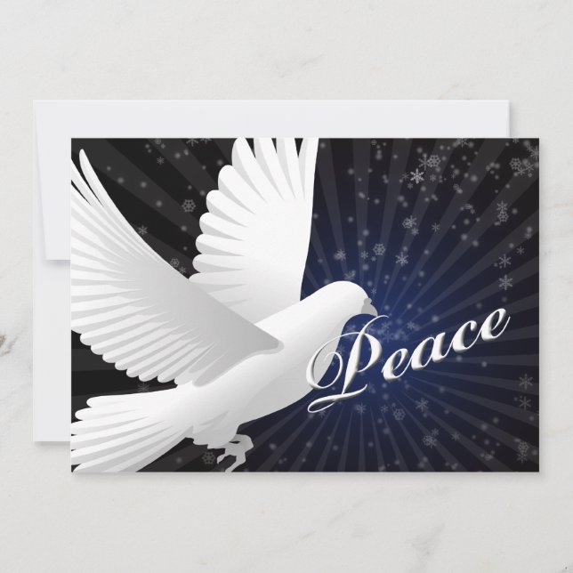 Cartes Pour Fêtes Annuelles élégant bleu colombe Joyeuses Fêtes (Devant)