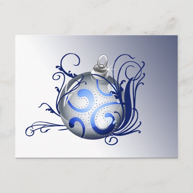 Cartes Pour Fêtes Annuelles élégant bleu Entreprise Noël Salutations (Devant)