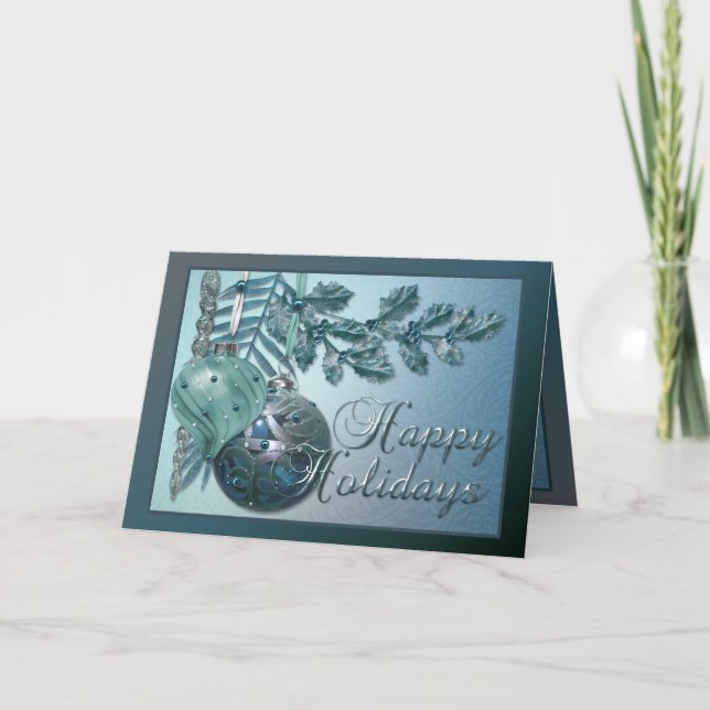 Cartes Pour Fêtes Annuelles Élégant bleu X-Mas (Devant)