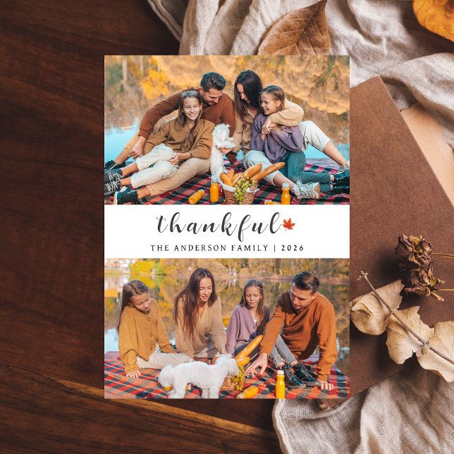 Cartes Pour Fêtes Annuelles Elégant Bon thanksgiving moderne Automne 2 Photo (Créateur téléchargé)