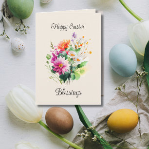 Cartes Pour Fêtes Annuelles Elégant Bouquet floral de printemps Pâques