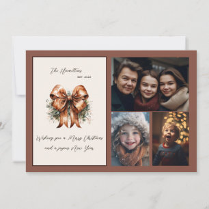 Cartes Pour Fêtes Annuelles Élégant Bow Bow Noël Trois photos