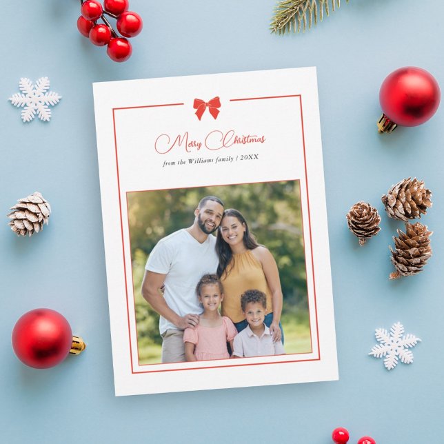 Cartes Pour Fêtes Annuelles Elegant Bow Joyeux Noël (Créateur téléchargé)