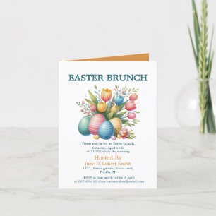 Cartes Pour Fêtes Annuelles Elégant brunch de pâques aux oeufs de fleurs