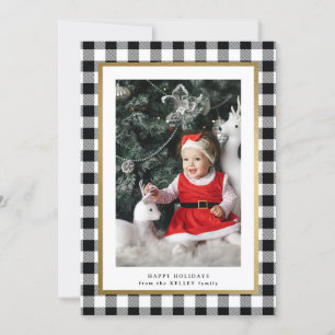 Cartes Pour Fêtes Annuelles Élégant Buffle blanc Plaid photo verticale