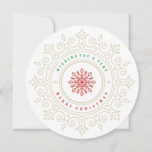 Cartes Pour Fêtes Annuelles Elégant cadre de flocon de neige Orné Salutation d