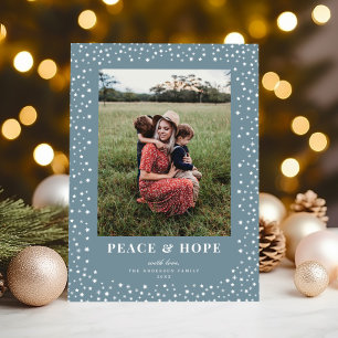 Cartes Pour Fêtes Annuelles Elégant cadre étoile Deep Dusty Blue One Photo