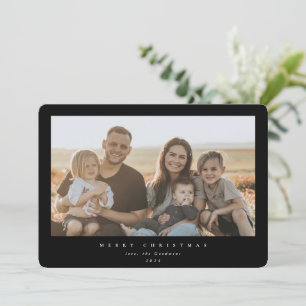 Cartes Pour Fêtes Annuelles Élégant cadre noir minimal photo simple