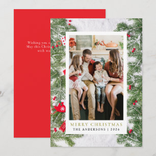 Cartes Pour Fêtes Annuelles Elégant cadre simple Famille de Noël 1 Photo