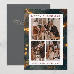 Cartes Pour Fêtes Annuelles Elégant cadre simple Famille de Noël 3 Photo