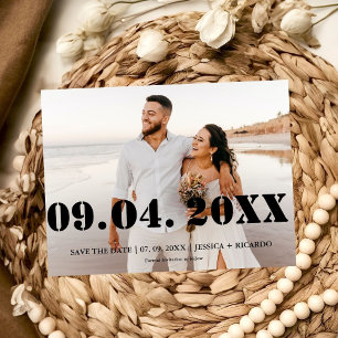 Cartes Pour Fêtes Annuelles Élégant & Chic Bold Lettre Mariage enregistrer la 