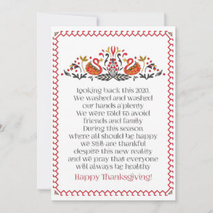 Cartes Pour Fêtes Annuelles Élégant Chic Botanical Thanksgiving Poem
