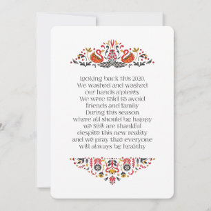 Cartes Pour Fêtes Annuelles Élégant Chic Floral Foliage Thanksgiving Poem