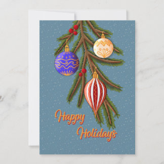 Cartes Pour Fêtes Annuelles Elegant Christmas Ornaments on Pine Branch