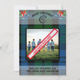 Cartes Pour Fêtes Annuelles Elégant Clan Campbell Blue Tartan Photo de famille