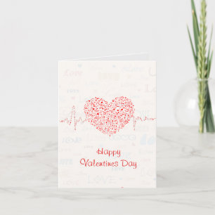 Cartes Pour Fêtes Annuelles Elégant Coeur De Musique Rouge Et Blanc