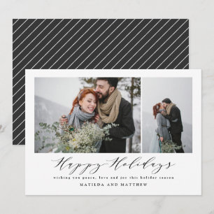 Cartes Pour Fêtes Annuelles Élégant collage photo minimal script de Noël