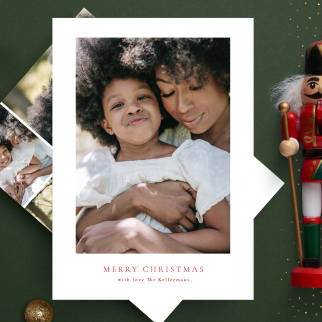 Cartes Pour Fêtes Annuelles élégant collage photo rouge merry noël heureux (Créateur téléchargé)