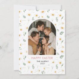 Cartes Pour Fêtes Annuelles Elegant Colorful Oval Floral Easter Family Photo
