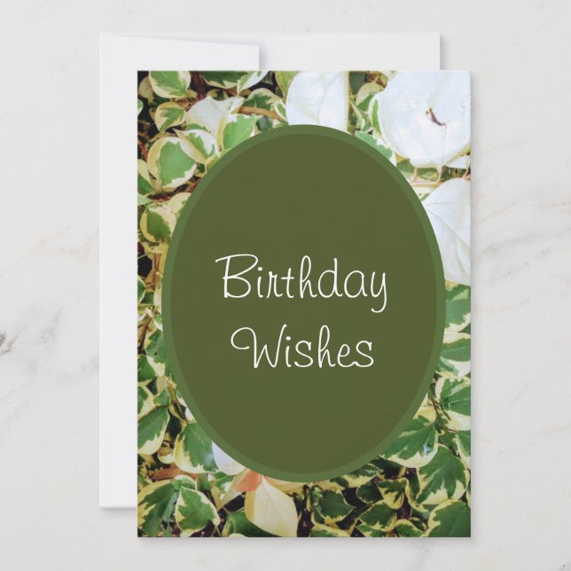 Cartes Pour Fêtes Annuelles Elégant désir d'anniversaire vert  (Devant)
