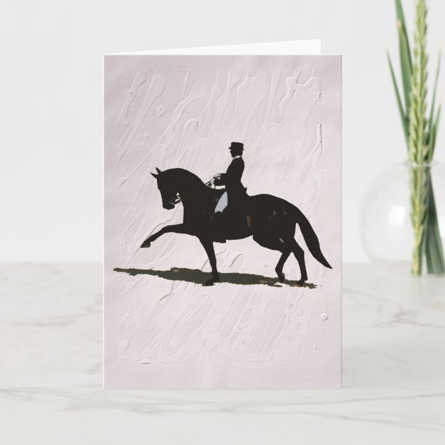 Cartes Pour Fêtes Annuelles Élégant Dressage Horse & Rider (Devant)