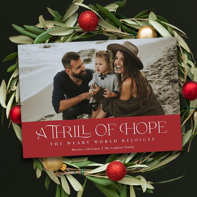Cartes Pour Fêtes Annuelles Elégant élan d'espoir | Noël photo rouge (Créateur téléchargé)