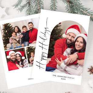 Cartes Pour Fêtes Annuelles Élégant élégant 4 PHOTO Noël Salutation