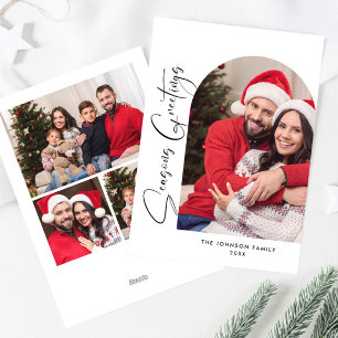 Cartes Pour Fêtes Annuelles Élégant élégant 4 PHOTO Noël Salutation